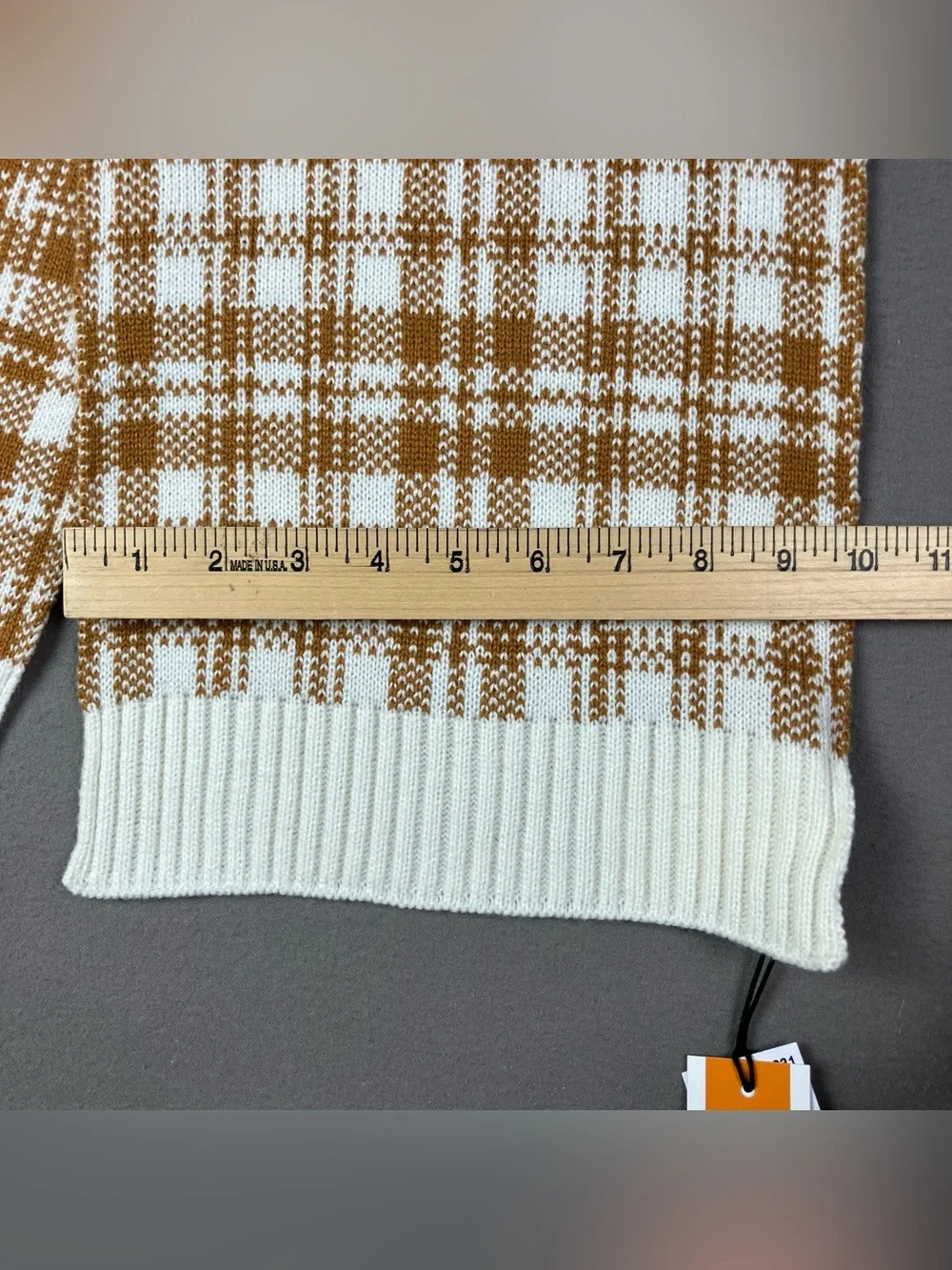 Timberland Fall Cozy Plaid Scarf Cream / Burnt Orange NWT!